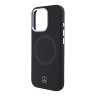 Mercedes для iPhone 16 Pro чехол Liquid silicone Ring Metal camera Hard Black (MagSafe)