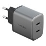 Energea СЗУ AmpCharge GaN45, 2USB-C PD/PPS/QC3.0 total 45W Gunmetal