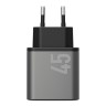 Energea СЗУ AmpCharge GaN45, 2USB-C PD/PPS/QC3.0 total 45W Gunmetal