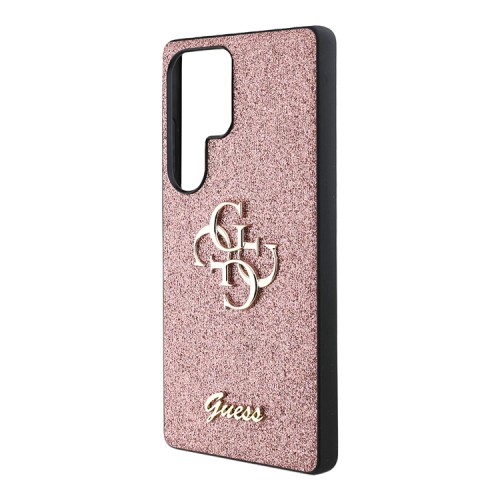 Guess для Galaxy S25 Ultra чехол Fixed Glitters 4G Big metal logo Hard Pink