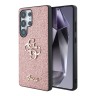 Guess для Galaxy S25 Ultra чехол Fixed Glitters 4G Big metal logo Hard Pink