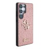 Guess для Galaxy S25 Ultra чехол Fixed Glitters 4G Big metal logo Hard Pink