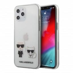 Чехол Karl Lagerfeld Ikonik Karl & Choupette Hard для iPhone 12 Pro Max, прозрачный Чехол Karl Lagerfeld Ikonik Karl & Choupette Hard для iPhone 12 Pro Max, прозрачный