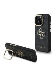 Guess для iPhone 16 Pro чехол PU 4G Big metal logo and Camera Stand Hard Black