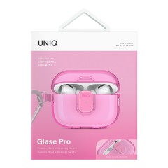 Uniq для Airpods Pro 2 чехол Glase PRO TPU Lock case Candy Pink