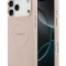 Guess для iPhone 17 Pro Max чехол PU Saffiano Peony Metal logo Gold camera Hard Pink (MagSafe)
