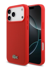 Lacoste для iPhone 17 Pro Max чехол PVC Metal Lacquer logo Hard Red (MagSafe)
