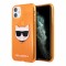 Чехол Karl Lagerfeld TPU FLUO Choupette Hard для iPhone 11, оранжевый