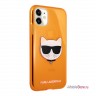 Чехол Karl Lagerfeld TPU FLUO Choupette Hard для iPhone 11, оранжевый