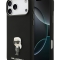 Karl Lagerfeld для iPhone 17 Pro чехол Liquid silicone NFT Karl Ikonik Metal pin & Camera Hard Black
