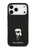 Karl Lagerfeld для iPhone 17 Pro чехол Liquid silicone NFT Karl Ikonik Metal pin & Camera Hard Black
