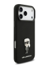 Karl Lagerfeld для iPhone 17 Pro чехол Liquid silicone NFT Karl Ikonik Metal pin & Camera Hard Black