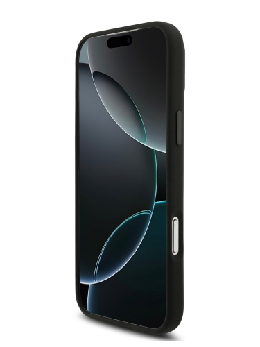 Karl Lagerfeld для iPhone 17 Pro чехол Liquid silicone NFT Karl Ikonik Metal pin & Camera Hard Black