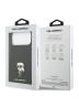 Karl Lagerfeld для iPhone 17 Pro чехол Liquid silicone NFT Karl Ikonik Metal pin & Camera Hard Black