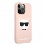 Чехол Karl Lagerfeld Liquid silicone Choupette Hard для iPhone 13 Pro Max, розовый