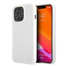 Чехол Mercedes Silver Stars Hard для iPhone 13 Pro, белый