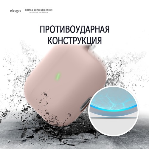 Чехол Elago Liquid silicone Hang для AirPods 3 (2021), розовый