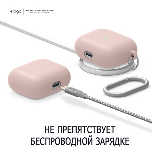 Чехол Elago Liquid silicone Hang для AirPods 3 (2021), розовый