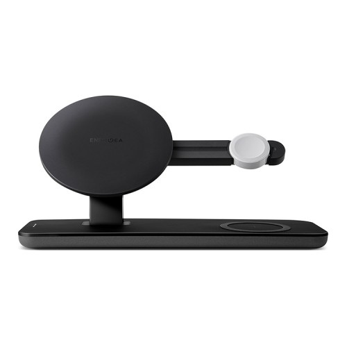 Беспроводная зарядка EnergEA MagDisc Trio 3-в-1, черная (magsafe)