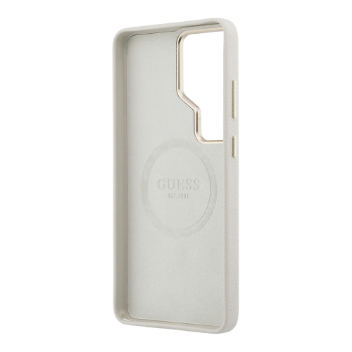 Guess для Galaxy S26 Ultra чехол PU Grained 4G Diamond metal logo & Camera Hard Beige (MagSafe)