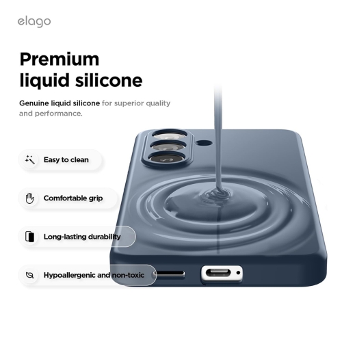 Elago для Galaxy S26 чехол Magnetic Silicone Jean Indigo (MagSafe)