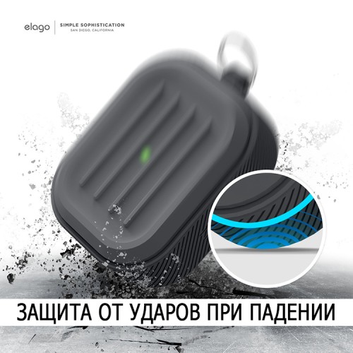 Чехол Elago Armor Silicone hang case для AirPods 3 (2021), серый