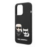 Чехол Lagerfeld Liquid silicone Karl & Choupette Hard для iPhone 14 Pro, черный