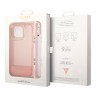 Чехол Guess Translucent w Electoplated camera Hard +hand Strap для iPhone 14 Pro, розовый