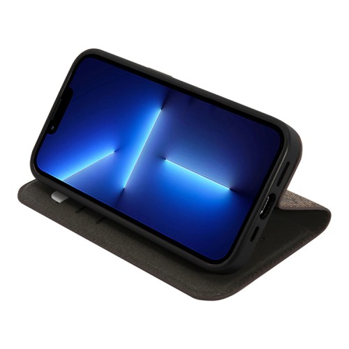 Чехол Guess PU 4G Script metal logo Booktype для iPhone 14, коричневый