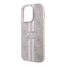 Чехол Guess PU 4G Stripes Hard для iPhone 14 Pro, розовый (MagSafe)