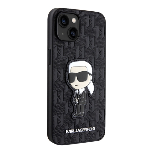 Чехол Lagerfeld PU Saffiano Monogram NFT Karl Ikonik Hard для iPhone 13, черный