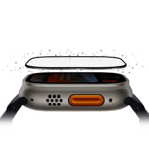 Uniq стекло для Apple Watch Ultra 49 mm OPTIX Vivid (true colors) Clear/Black (+installer)