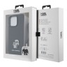 Lagerfeld для iPhone 15 Pro Max чехол Crossbody PU Saffiano NFT Karl & Choupette Metal Hard Black