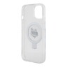Karl Lagerfeld для iPhone 15 чехол PC/TPU + Ring stand NFT Choupette head Hard White (MagSafe)