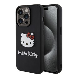 Hello Kitty для iPhone 15 Pro Max чехол 3D Rubber Kitty Head Hard Black