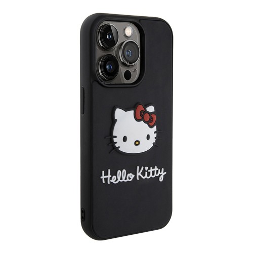 Hello Kitty для iPhone 15 Pro Max чехол 3D Rubber Kitty Head Hard Black