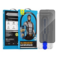BlueO стекло для iPhone 15 Pro, Anti-peep Black (приватное) +installer