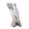 Guess для iPhone 15 Pro Max чехол GripStand PC/TPU 4G with Script metal logo Hard Clear/Pink