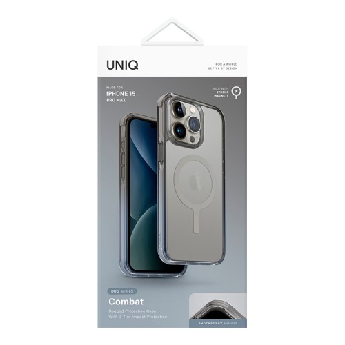 Uniq для iPhone 15 Pro Max чехол Combat Duo AF Dusty Blue/Grey(MagSafe)