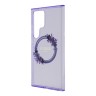 Guess для Galaxy S24 Ultra чехол PC/TPU Flowers Wreath Hard Purple (MagSafe)