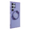 Guess для Galaxy S24 Ultra чехол PC/TPU Flowers Wreath Hard Purple (MagSafe)
