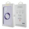Guess для Galaxy S24 Ultra чехол PC/TPU Flowers Wreath Hard Purple (MagSafe)