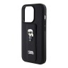 Karl Lagerfeld для iPhone 14 Pro Max чехол GripStand PU Saffiano NFT Karl Ikonik metal Hard Black