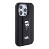 Karl Lagerfeld для iPhone 14 Pro Max чехол GripStand PU Saffiano NFT Karl Ikonik metal Hard Black