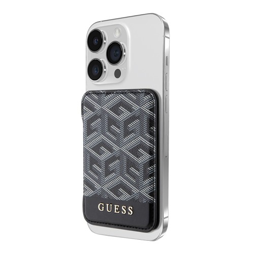 (Уценка) Guess MagSafe картхолдер PU-кожа G CUBE with metal logo Black