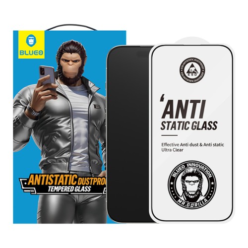 BlueO стекло для iPhone 16 Pro, Narrow border Anti-Static Black (антистатик)