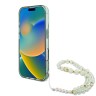 Guess для iPhone 16 Pro Max чехол PC/TPU Flowers + Pearl Hand Strap Green (MagSafe)