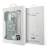 Guess для iPhone 16 Pro Max чехол PC/TPU Flowers + Pearl Hand Strap Green (MagSafe)