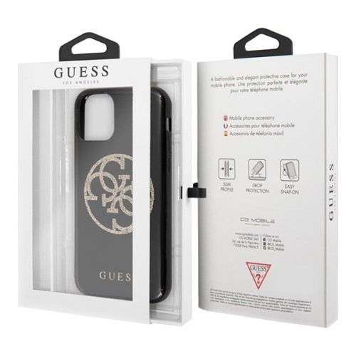 Чехол Guess 4G Circle Logo Hard TPU для iPhone 11 Pro Max, черный