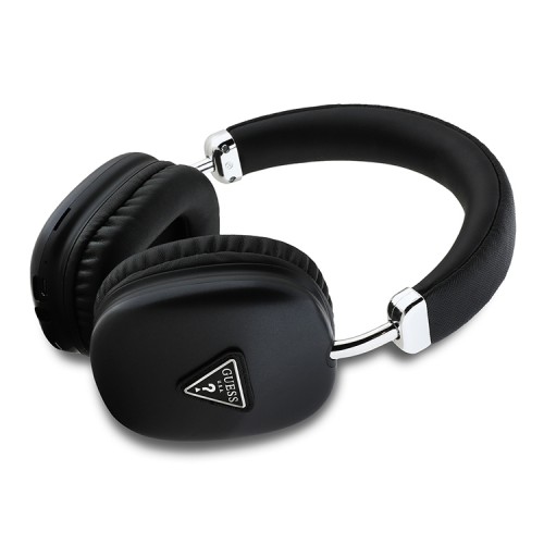 Guess наушники беспроводные накладные Bluetooth Headphones PU Saffiano Triangle Metal Logo Black